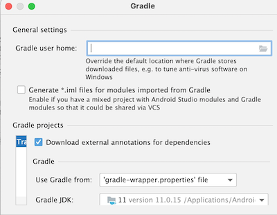 restore gradle default directory